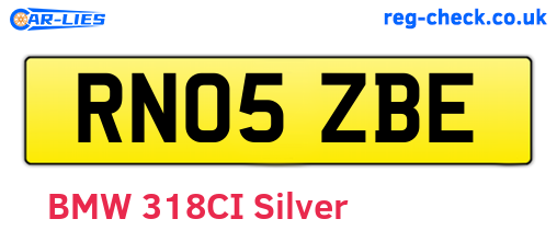 RN05ZBE are the vehicle registration plates.