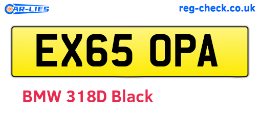 EX65OPA are the vehicle registration plates.