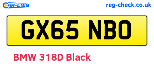 GX65NBO are the vehicle registration plates.