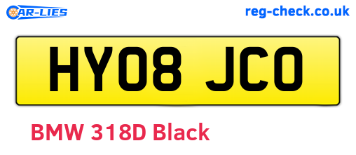 HY08JCO are the vehicle registration plates.