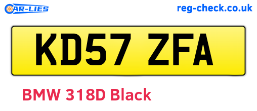 KD57ZFA are the vehicle registration plates.