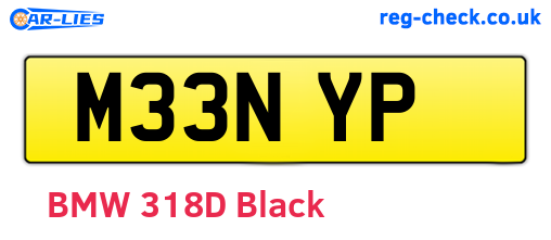 M33NYP are the vehicle registration plates.