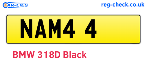NAM44 are the vehicle registration plates.
