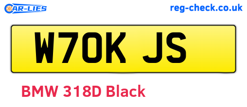W70KJS are the vehicle registration plates.
