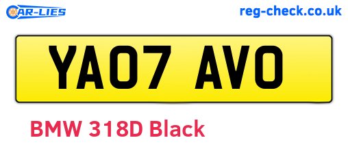 YA07AVO are the vehicle registration plates.