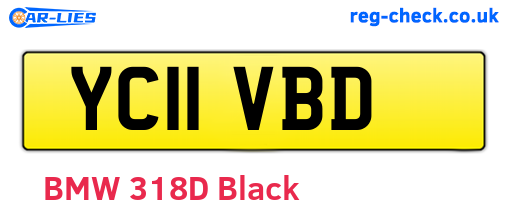 YC11VBD are the vehicle registration plates.