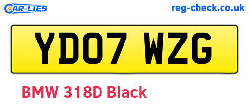 YD07WZG are the vehicle registration plates.