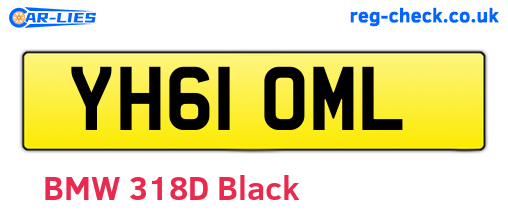 YH61OML are the vehicle registration plates.