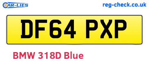 DF64PXP are the vehicle registration plates.