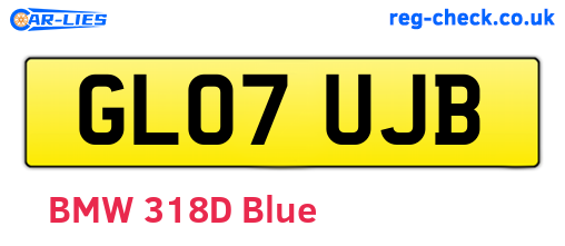 GL07UJB are the vehicle registration plates.