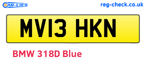 MV13HKN are the vehicle registration plates.