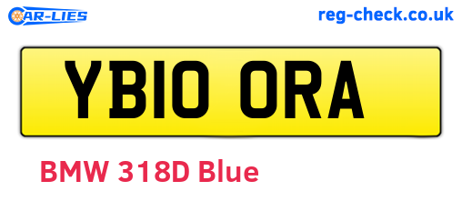 YB10ORA are the vehicle registration plates.