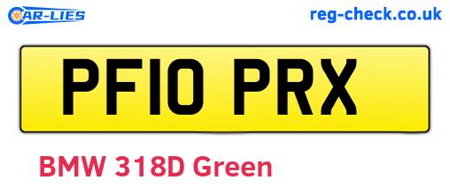 PF10PRX are the vehicle registration plates.