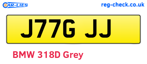 J77GJJ are the vehicle registration plates.