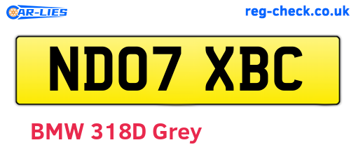 ND07XBC are the vehicle registration plates.