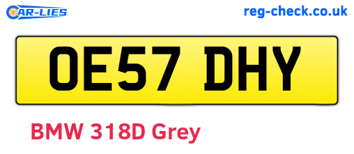 OE57DHY are the vehicle registration plates.