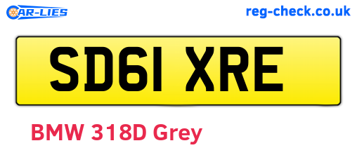 SD61XRE are the vehicle registration plates.