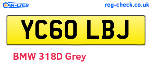 YC60LBJ are the vehicle registration plates.