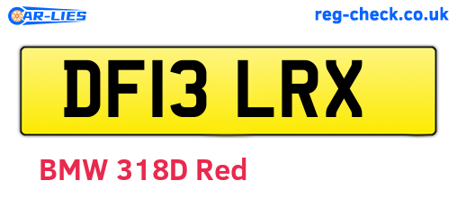 DF13LRX are the vehicle registration plates.