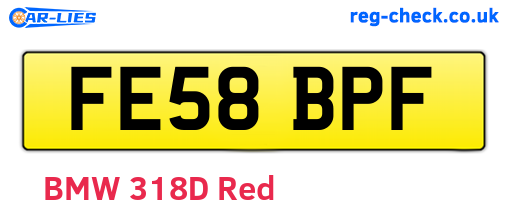 FE58BPF are the vehicle registration plates.