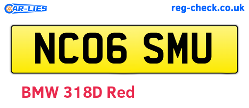 NC06SMU are the vehicle registration plates.