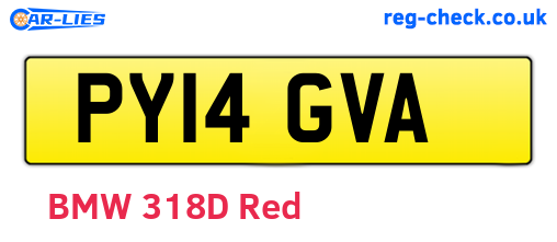 PY14GVA are the vehicle registration plates.