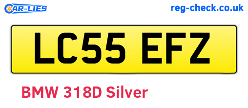 LC55EFZ are the vehicle registration plates.