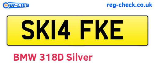 SK14FKE are the vehicle registration plates.