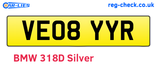VE08YYR are the vehicle registration plates.