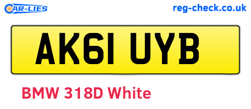 AK61UYB are the vehicle registration plates.