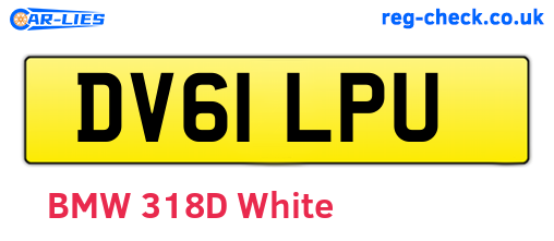 DV61LPU are the vehicle registration plates.