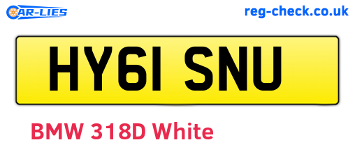 HY61SNU are the vehicle registration plates.