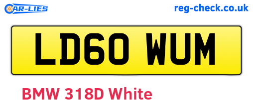 LD60WUM are the vehicle registration plates.