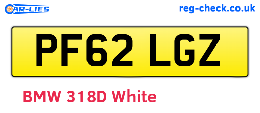 PF62LGZ are the vehicle registration plates.