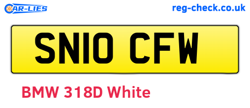 SN10CFW are the vehicle registration plates.