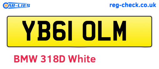 YB61OLM are the vehicle registration plates.