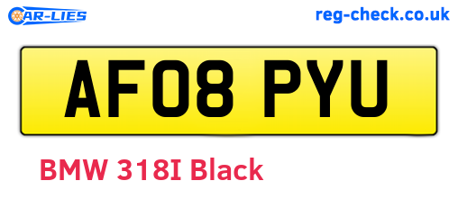 AF08PYU are the vehicle registration plates.