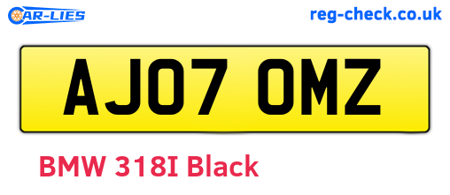 AJ07OMZ are the vehicle registration plates.