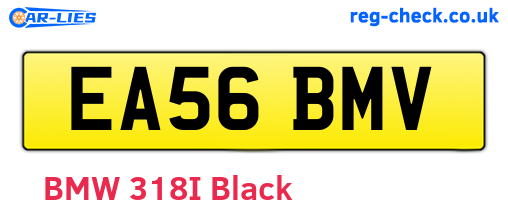 EA56BMV are the vehicle registration plates.