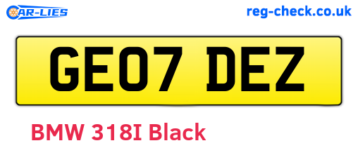 GE07DEZ are the vehicle registration plates.