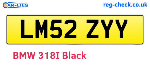 LM52ZYY are the vehicle registration plates.