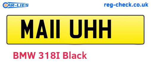 MA11UHH are the vehicle registration plates.
