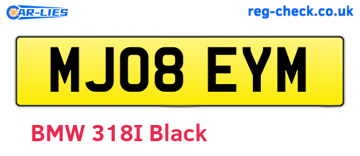 MJ08EYM are the vehicle registration plates.