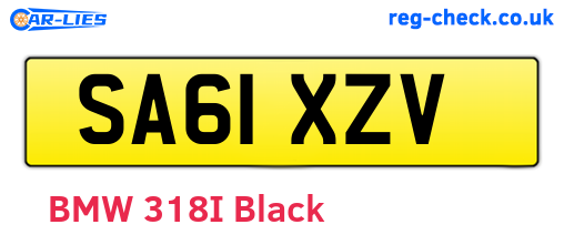 SA61XZV are the vehicle registration plates.
