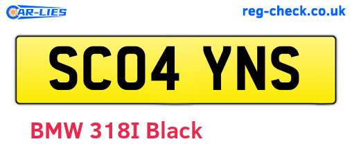 SC04YNS are the vehicle registration plates.