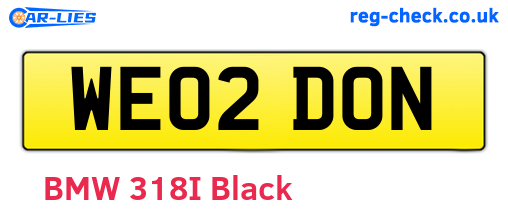 WE02DON are the vehicle registration plates.
