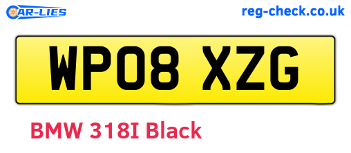 WP08XZG are the vehicle registration plates.
