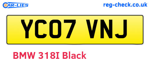 YC07VNJ are the vehicle registration plates.