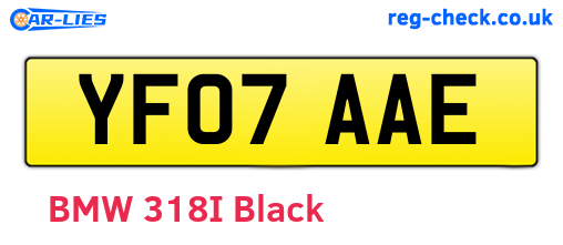 YF07AAE are the vehicle registration plates.