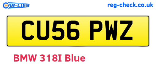 CU56PWZ are the vehicle registration plates.